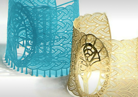 A large investment pattern of an intricately designed bracelet 3D printed with BlueCast X10 castable resin on the Zortrax Inkspire.